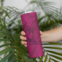 Hawaiian Whales Polynesian Art Motifs Skinny Tumbler Pink Color LT03 - Polynesian Pride