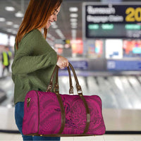 Hawaiian Whales Polynesian Art Motifs Travel Bag Pink Color - Polynesian Pride