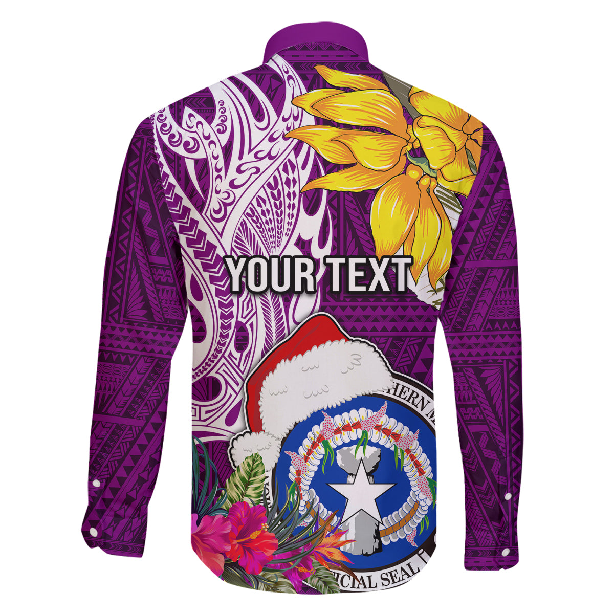 Custom Northern Mariana Islands Christmas Family Matching Puletasi Dress and Hawaiian Shirt Funny Santa Hug Latte Stone Ylang-ylang and Polynesia Pattern Pink LT03 - Polynesian Pride