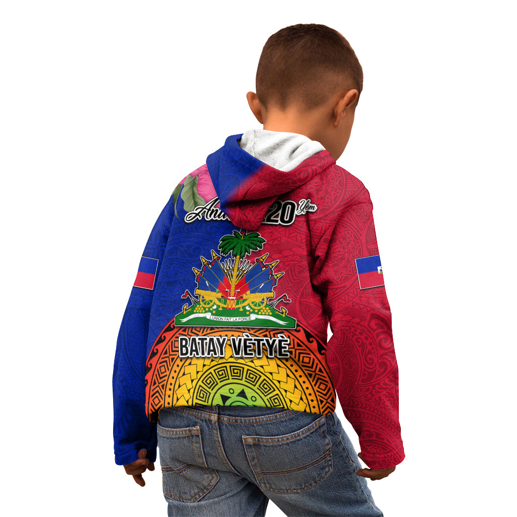 Haiti Battle of Vertieres Kid Hoodie The Haitian Revolution 220th Anniversary Polynesian Style LT03 - Polynesian Pride