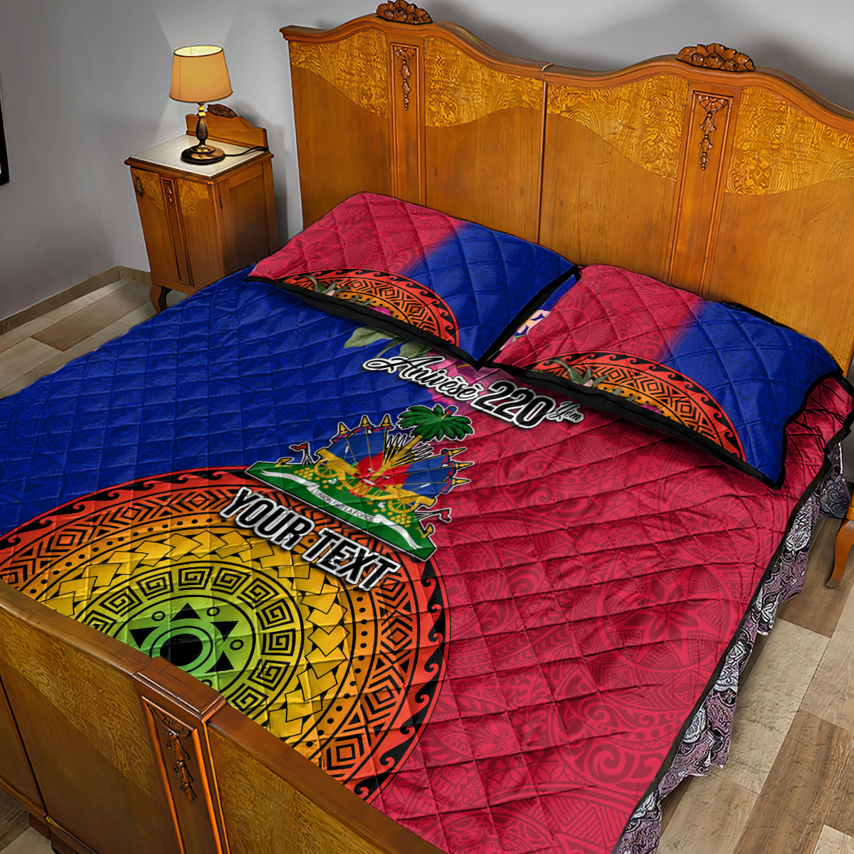 Personalised Haiti Battle of Vertieres Quilt Bed Set The Haitian Revolution 220th Anniversary Polynesian Style LT03 - Polynesian Pride