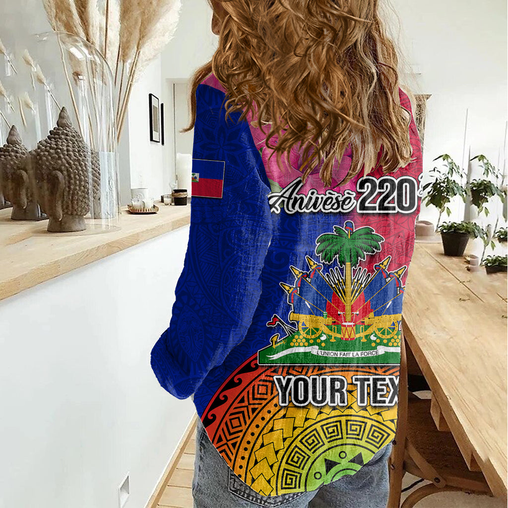 Personalised Haiti Battle of Vertieres Women Casual Shirt The Haitian Revolution 220th Anniversary Polynesian Style LT03 - Polynesian Pride
