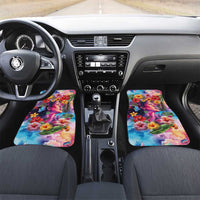 Polynesian Women Car Mats Tropical Plant - Vibrant Surreal Dreamscape Vibe LT03 Set 2pcs - Front Pink-Purple - Polynesian Pride