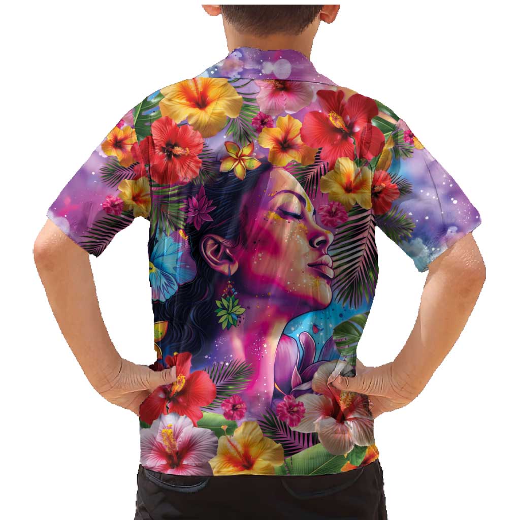 Polynesian Women Family Matching Mermaid Dress and Hawaiian Shirt Tropical Plant - Vibrant Surreal Dreamscape Vibe LT03 - Polynesian Pride