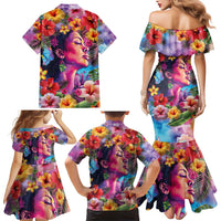 Polynesian Women Family Matching Mermaid Dress and Hawaiian Shirt Tropical Plant - Vibrant Surreal Dreamscape Vibe LT03 - Polynesian Pride