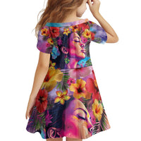 Polynesian Women Family Matching Off Shoulder Short Dress and Hawaiian Shirt Tropical Plant - Vibrant Surreal Dreamscape Vibe LT03 - Polynesian Pride