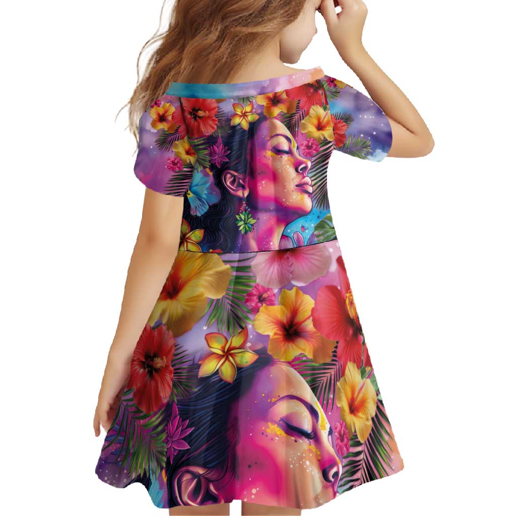 Polynesian Women Family Matching Summer Maxi Dress and Hawaiian Shirt Tropical Plant - Vibrant Surreal Dreamscape Vibe LT03 - Polynesian Pride