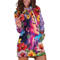Polynesian Women Hoodie Dress Tropical Plant - Vibrant Surreal Dreamscape Vibe LT03 Pink-Purple - Polynesian Pride