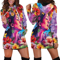 Polynesian Women Hoodie Dress Tropical Plant - Vibrant Surreal Dreamscape Vibe LT03 - Polynesian Pride