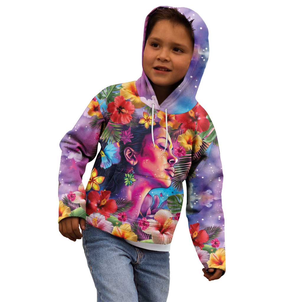 Polynesian Women Kid Hoodie Tropical Plant - Vibrant Surreal Dreamscape Vibe LT03 - Polynesian Pride