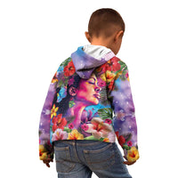 Polynesian Women Kid Hoodie Tropical Plant - Vibrant Surreal Dreamscape Vibe LT03 - Polynesian Pride
