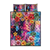 Polynesian Women Quilt Bed Set Tropical Plant - Vibrant Surreal Dreamscape Vibe LT03 - Polynesian Pride