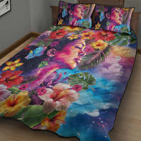 Polynesian Women Quilt Bed Set Tropical Plant - Vibrant Surreal Dreamscape Vibe LT03 - Polynesian Pride