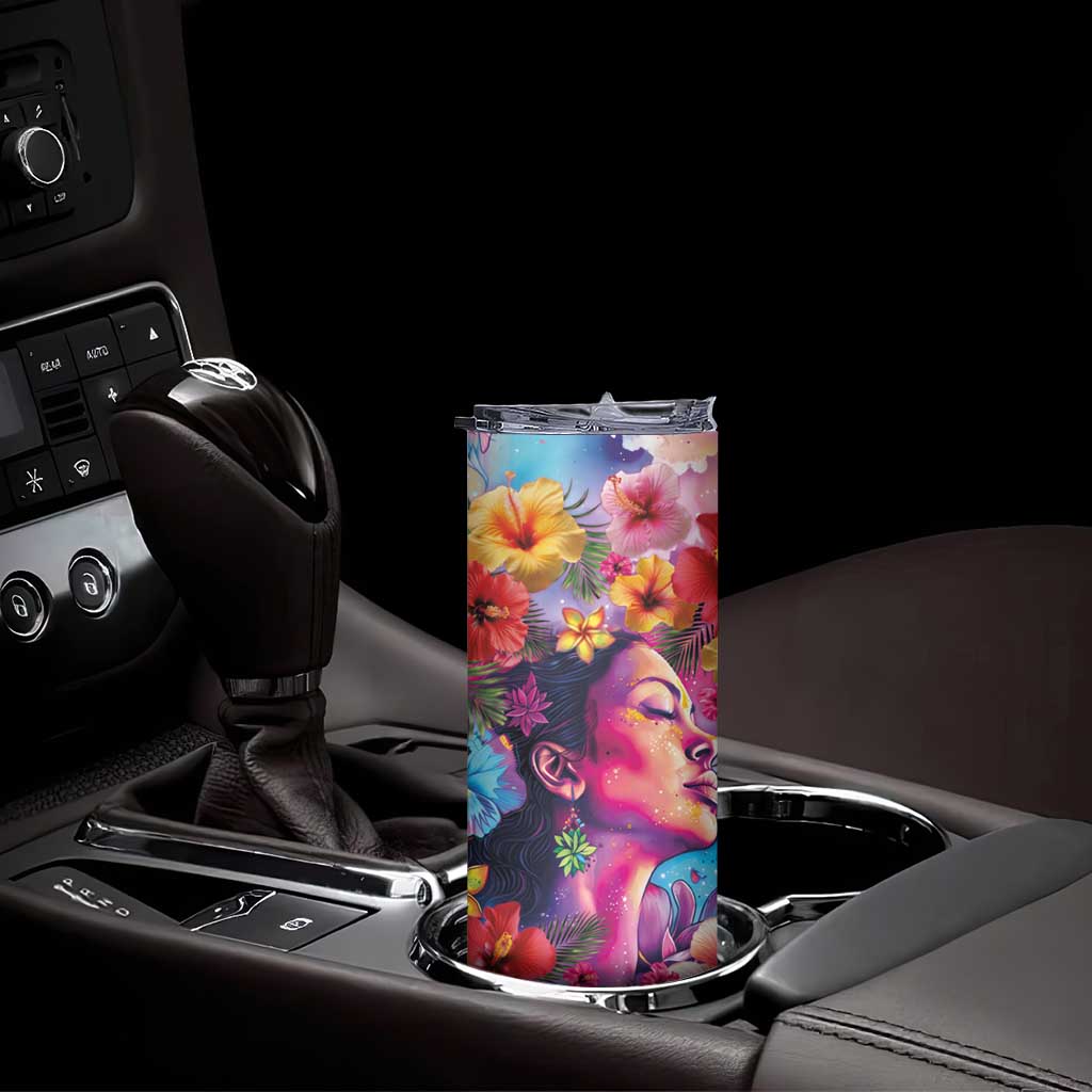 Polynesian Women Skinny Tumbler Tropical Plant - Vibrant Surreal Dreamscape Vibe LT03 - Polynesian Pride