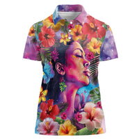 Polynesian Women Women Polo Shirt Tropical Plant - Vibrant Surreal Dreamscape Vibe LT03 Female Pink-Purple - Polynesian Pride