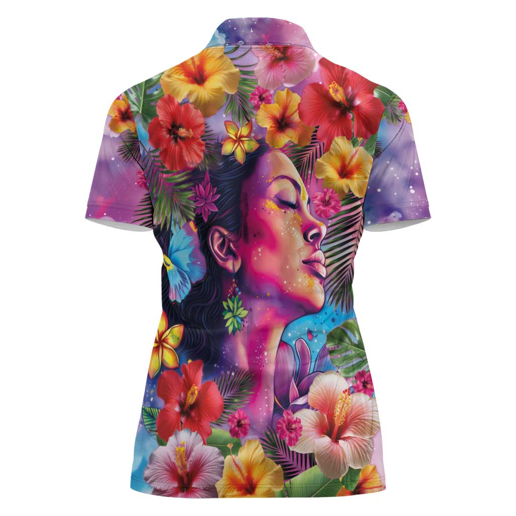 Polynesian Women Women Polo Shirt Tropical Plant - Vibrant Surreal Dreamscape Vibe LT03 - Polynesian Pride