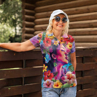 Polynesian Women Women Polo Shirt Tropical Plant - Vibrant Surreal Dreamscape Vibe LT03 - Polynesian Pride