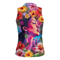 Polynesian Women Women Sleeveless Polo Shirt Tropical Plant - Vibrant Surreal Dreamscape Vibe LT03 - Polynesian Pride