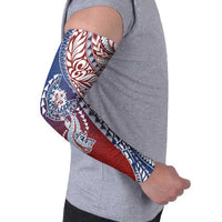 Hawaiian Manta Ray and Hammerhead Shark Tribal Tattoo Arm Sleeves with Polynesian Tribal Pattern Hawaii Flag Color LT03 - Polynesian Pride