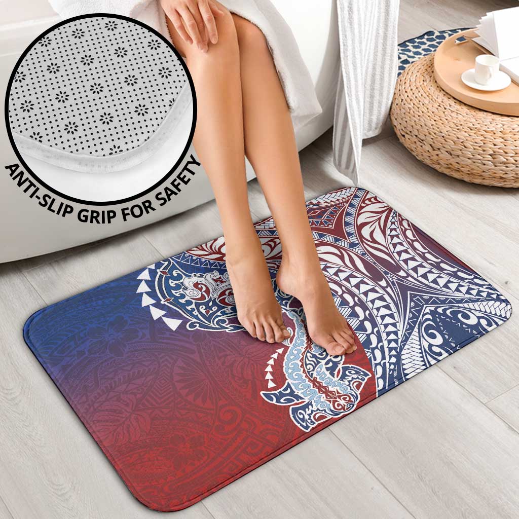 Hawaiian Manta Ray and Hammerhead Shark Tribal Tattoo Bathroom Set with Polynesian Tribal Pattern Hawaii Flag Color LT03 - Polynesian Pride