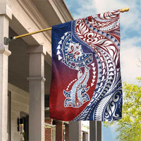 Hawaiian Manta Ray and Hammerhead Shark Tribal Tattoo Garden Flag with Polynesian Tribal Pattern Hawaii Flag Color LT03 House Flag Multicolor - Polynesian Pride