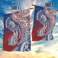 Hawaiian Manta Ray and Hammerhead Shark Tribal Tattoo Garden Flag with Polynesian Tribal Pattern Hawaii Flag Color LT03 - Polynesian Pride