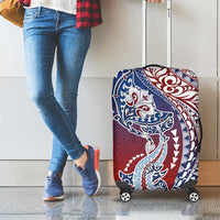 Hawaiian Manta Ray and Hammerhead Shark Tribal Tattoo Luggage Cover with Polynesian Tribal Pattern Hawaii Flag Color LT03 - Polynesian Pride