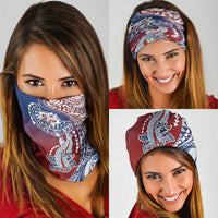 Hawaiian Manta Ray and Hammerhead Shark Tribal Tattoo Neck Gaiter with Polynesian Tribal Pattern Hawaii Flag Color LT03 - Polynesian Pride