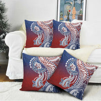 Hawaiian Manta Ray and Hammerhead Shark Tribal Tattoo Pillow Cover with Polynesian Tribal Pattern Hawaii Flag Color LT03 - Polynesian Pride