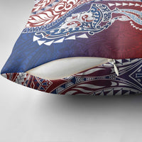 Hawaiian Manta Ray and Hammerhead Shark Tribal Tattoo Pillow Cover with Polynesian Tribal Pattern Hawaii Flag Color LT03 - Polynesian Pride