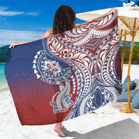 Hawaiian Manta Ray and Hammerhead Shark Tribal Tattoo Sarong with Polynesian Tribal Pattern Hawaii Flag Color LT03 One Size 44 x 66 inches Multicolor - Polynesian Pride