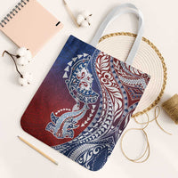 Hawaiian Manta Ray and Hammerhead Shark Tribal Tattoo Tote Bag with Polynesian Tribal Pattern Hawaii Flag Color LT03 White Strap One Size Multicolor - Polynesian Pride