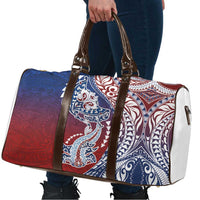 Hawaiian Manta Ray and Hammerhead Shark Tribal Tattoo Travel Bag with Polynesian Tribal Pattern Hawaii Flag Color LT03 - Polynesian Pride