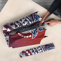 Hawaiian Manta Ray and Hammerhead Shark Tribal Tattoo Umbrella with Polynesian Tribal Pattern Hawaii Flag Color LT03 - Polynesian Pride