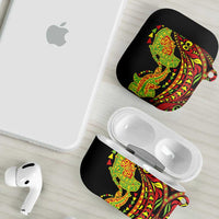 Hawaiian Manta Ray and Hammerhead Shark Tribal Tattoo AirPods Case with Polynesian Tribal Pattern Kanaka Maoli Flag Color LT03 - Polynesian Pride