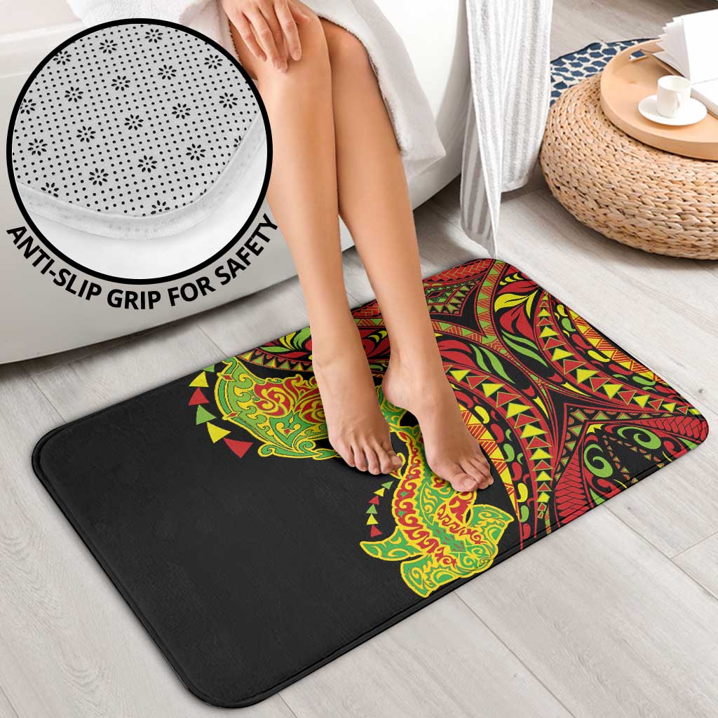 Hawaiian Manta Ray and Hammerhead Shark Tribal Tattoo Bathroom Set with Polynesian Tribal Pattern Kanaka Maoli Flag Color LT03 - Polynesian Pride
