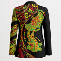Hawaiian Manta Ray and Hammerhead Shark Tribal Tattoo Blazer with Polynesian Tribal Pattern Kanaka Maoli Flag Color LT03 - Polynesian Pride