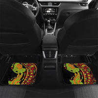 Hawaiian Manta Ray and Hammerhead Shark Tribal Tattoo Car Mats with Polynesian Tribal Pattern Kanaka Maoli Flag Color LT03 Set 2pcs - Back Multicolor - Polynesian Pride