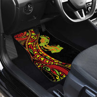 Hawaiian Manta Ray and Hammerhead Shark Tribal Tattoo Car Mats with Polynesian Tribal Pattern Kanaka Maoli Flag Color LT03 - Polynesian Pride