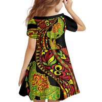 Hawaiian Manta Ray and Hammerhead Shark Tribal Tattoo Family Matching Mermaid Dress and Hawaiian Shirt with Polynesian Tribal Pattern Kanaka Maoli Flag Color LT03 - Polynesian Pride