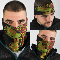 Hawaiian Manta Ray and Hammerhead Shark Tribal Tattoo Neck Gaiter with Polynesian Tribal Pattern Kanaka Maoli Flag Color LT03 - Polynesian Pride