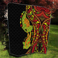 Hawaiian Manta Ray and Hammerhead Shark Tribal Tattoo Quilt with Polynesian Tribal Pattern Kanaka Maoli Flag Color LT03 - Polynesian Pride