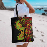 Hawaiian Manta Ray and Hammerhead Shark Tribal Tattoo Tote Bag with Polynesian Tribal Pattern Kanaka Maoli Flag Color LT03 - Polynesian Pride