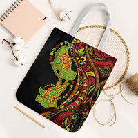 Hawaiian Manta Ray and Hammerhead Shark Tribal Tattoo Tote Bag with Polynesian Tribal Pattern Kanaka Maoli Flag Color LT03 White Strap One Size Multicolor - Polynesian Pride