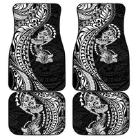 Hawaiian Manta Ray and Hammerhead Shark Tribal Tattoo Car Mats with Polynesian Tribal Pattern Black-White Color LT03 - Polynesian Pride