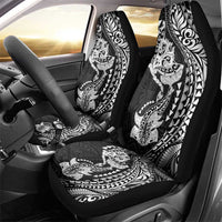 Hawaiian Manta Ray and Hammerhead Shark Tribal Tattoo Car Seat Cover with Polynesian Tribal Pattern Black-White Color LT03 - Polynesian Pride