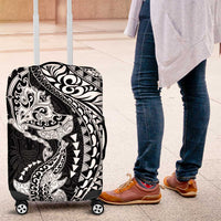 Hawaiian Manta Ray and Hammerhead Shark Tribal Tattoo Luggage Cover with Polynesian Tribal Pattern Black-White Color LT03 Multicolor - Polynesian Pride