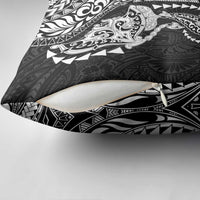Hawaiian Manta Ray and Hammerhead Shark Tribal Tattoo Pillow Cover with Polynesian Tribal Pattern Black-White Color LT03 - Polynesian Pride