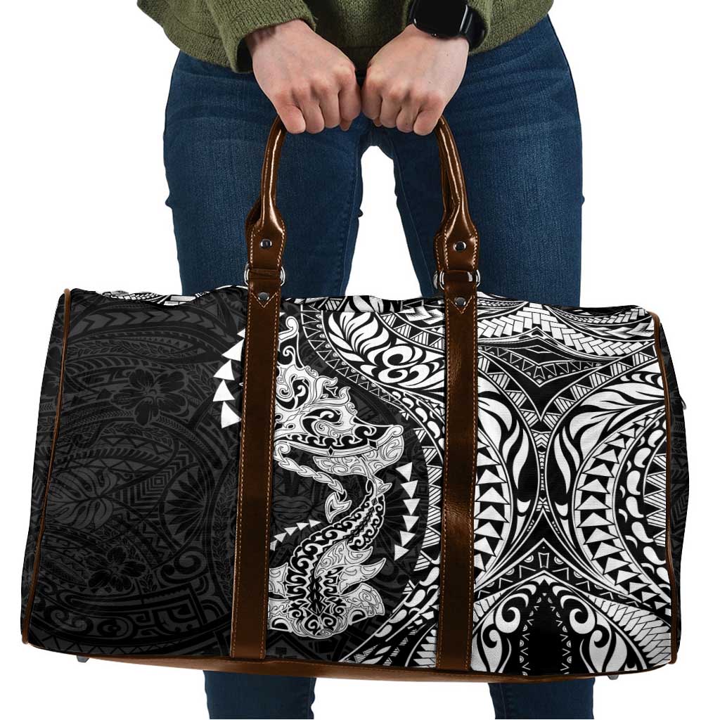 Hawaiian Manta Ray and Hammerhead Shark Tribal Tattoo Travel Bag with Polynesian Tribal Pattern Black-White Color LT03 Multicolor - Polynesian Pride