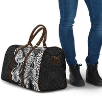 Hawaiian Manta Ray and Hammerhead Shark Tribal Tattoo Travel Bag with Polynesian Tribal Pattern Black-White Color LT03 - Polynesian Pride